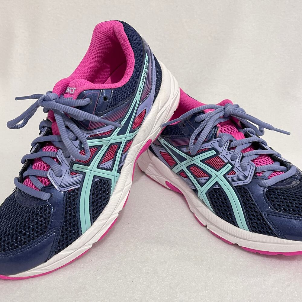 Asics Sneakers Womens 6.5 GEL-CONTEND 3 Blue Pink Purple Trainers Running Shoes